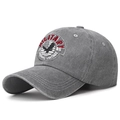 Berretto da baseball grigio lavato vintage con stemma ricamato dell'aquila militare - Grigio