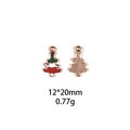 Detailed front and back view of 12x20mm Christmas tree alloy pendants for DIY jewelry - Style 29-Exquisite Enamel Christmas Tree