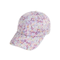 Kinder Baseballkappe mit lebhaftem floralem Einhorn-Muster in Lila und Gelb - Hellila Druck