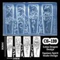 Chinese dragon and lotus flower 3D relief silicone nail mold for creative art designs - CS-139 Lotus Dragon