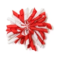 Handmade red and white spiral ribbon corker hair clip for children and girls - White Red