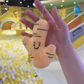 Porte-clés en peluche gingembre avec visage souriant et chaînette en métal - Gingembre + Chaîne à billes
