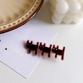Pinza para el pelo con gatos negros de acrílico y bordes rosas en tarjeta de regalo - Perro / 6.9cm / Perro Burdeos