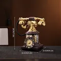 Vintage Wählscheibentelefon-Deko in Dunkelrot und Gold für die Tischdekoration - Dunkelrot (7111-28)