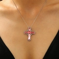 White K 5651 Pink Gem Cross