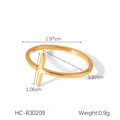 Minimalist gold stainless steel open ring featuring a horizontal cross design charm - Gold Minimalist Cross Style (HC-R30209)