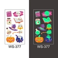 Luminous Halloween pumpkin and wizard hat cartoon tattoo stickers with night glow effect - Pumpkin and Magic Book Style (WS-377)