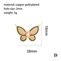 Schmetterling-Anhänger aus vergoldetem Kupfer mit rosa Zirkonia für DIY-Schmuckherstellung - Rosa Schmetterling (P03188-D)