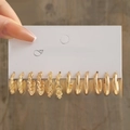 5652201HB-Gold 6 Pairs-Woven Twist Hoop Set
