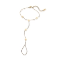 Elegant 18K gold-plated stainless steel hand chain with five-pointed star charms on white background - Five Star Style (32247)