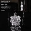 Elegant pumpkin-shaped glass storage jar with fine swirl texture and matching lid - Vortex Embossed Jar (RCTG1008)