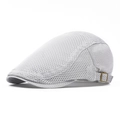 White breathable mesh newsboy cap for men and women with adjustable metal buckle - Light Gray