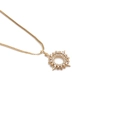 Collana dorata con ciondolo a raggiera e cristalli lucidi per donna - Raggi di Sole Tondo Con Zircone Incastonato / Oro