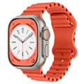 Detail of bright orange ocean strap and titanium style case for smart watch - Orange