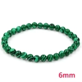 Bracciale elastico in pietre di malachite verde naturale da 6mm con venature nere - 6MM Malachite
