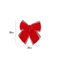 Red velvet Christmas bow with gold glitter edge for holiday tree decor 28x28cm - Medium (28x28cm) / Red