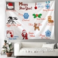 Festive Christmas tapestry with Santa Claus and reindeer icons for home wall decor - Style 6-White Christmas Combo