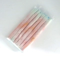 Detail of six-color satin heatless hair curler set in transparent plastic packaging - Orange Pink Blue Gradient 6PCS (Bagged)