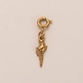 Golden seashell charm pendant with lobster clasp in 18K gold plated stainless steel - Gold Conch