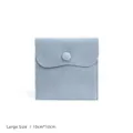 Light blue velvet jewelry pouch large size 10x10cm with snap button for ring necklace - 大号款(10cm*10cm) / Light Blue