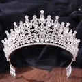 Dettaglio corona da sposa con strass a goccia e pettini per capelli in metallo argento - Stile Pettine per Capelli / Argento Strass Trasparenti