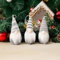 Set di tre gnomi natalizi in maglia grigi e bianchi con motivi a fiocchi di neve - Confezione da 3 / Grigio Set