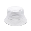Classic white cotton bucket hat for outdoor sun protection and minimalist casual style - M (56-58cm) / White