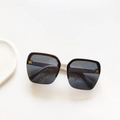 Kids square sunglasses with gradient grey lenses and cream white temples in a trendy style - White