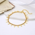 Elegante bracciale in ottone placcato oro con diversi ciondoli a forma di stella e croce - Stile Croce (22107G-B-3)