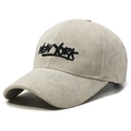 Casquette de baseball beige en velours côtelé pour femme avec broderie New York - Réglable / Blanc Cassé