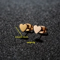 Minimalist gold heart stud earrings in polished stainless steel for men and women - 003 Rose Gold Heart