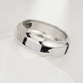 Polished silver wide cuff bracelet with hinged closure on a minimalist stone base - Minimalist Rounded Hinged Bangle (SL247) / Silver