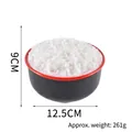 Realistic artificial rice bowl model for food photography, dimensions 12.5x9cm 261g - Black Bowl Rice Model / Black