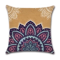 Close-up of mandala pattern pillowcase featuring deep blue and pink geometric motifs - Blue Pink Exquisite Mandala / 45*45cm (No Insert)