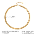 Dimensioni dettagliate della collana a catena cubana da 7,1 mm in acciaio inossidabile - Collana di Larghezza 7.1mm (YYN025129-7)