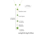 Gold-plated stainless steel Y-necklace with five faceted green Czech glass pendants - Gold Green Glass (TXP271)