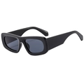 Classic square frame polarized sunglasses with thick black glossy finish for outdoor sports - Bright Black
