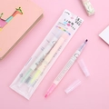 Lot de 3 surligneurs bicolores à double pointe pour étudiants en couleurs pastel - 6 Couleurs Lot de 3