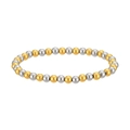 Macro detail of a high-quality gold and silver two-tone stainless steel beaded elastic bracelet - Mixed Two-tone (YB-973MIX) / 5mm