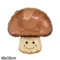 Cute mushroom-shaped foil balloon with smiling face for birthday party decoration, 48x58cm - Mushroom