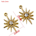 Ciondolo a stella solare dorata con zirconi per la creazione di gioielli fai-da-te - Pendente Girasole / Oro KC