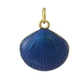 Ciondolo a conchiglia in smalto blu placcato oro 18k per creazione gioielli DIY - 01-Conchiglia Blu Profondo