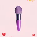 Detail of purple makeup sponge brush with slanted head and gradient handle on pink background - Single Pack / Purple Tube + Dark Purple Slanted Head