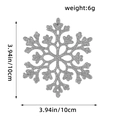 Silver 10cm snowflake ornament with glitter finish for Christmas tree decor, weight 6g - 12Pcs/Pack / Silver C