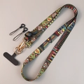 Adjustable crossbody phone strap with ethnic totem pattern and black connector - Pamir Totem