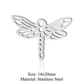 Silver stainless steel dragonfly pendant for jewelry making with size 14x20mm details - Silver Dragonfly (5Pcs/Pack)