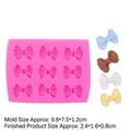 Pink silicone mold featuring nine bow shapes with various colored textured samples - 2# (Rectangular) / Pink