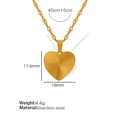 Collana con ciondolo a cuore in acciaio inossidabile placcato oro 18K e dimensioni - XL162 Collana a cuore dorata