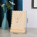 Natural linen necklace display stand with solid wood frame for jewelry organizing - Large Linen Necklace Display Board