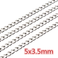 Polished silver stainless steel chain links 5x3.5mm for DIY necklace making - CH-04 (5x3.5mm) / Steel